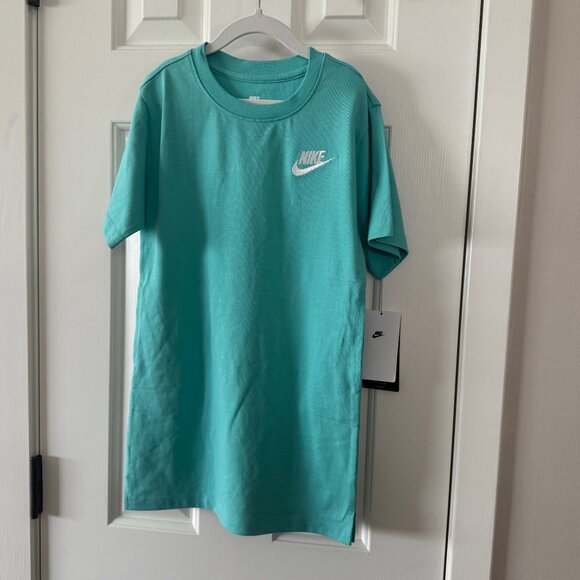 Nike Girls Mint Green T Shirt Dress Front Pockets Size M Medium 6 New with Tags - Picture 1 of 11